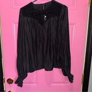 Ramy Brook Black Textured Blouse